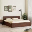 Amazon Brand - Solimo Altamore Engineered Wood King Bed with Storage, Non Woven Base (Walnut Finish)...