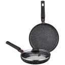 Amazon Brand - Solimo Aluminium 3 Piece Non-Stick Cookware Set with Detachable Handle | Black...