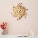 Amazon Brand - Solimo Analog Shell Iron Hanging Metal Decorative Wall Clock | Golden, 3.81 Cm...