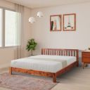 Amazon Brand - Solimo Anguilla Solid Sheesham Wood Queen Size Bed Without Storage (Natural Finish)...