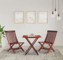 Amazon Brand - Solimo Anngin Foldable Dining Table with 2 Chairs (Solid Sheesham Wood, Honey Finish)...