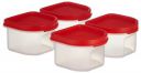Amazon Brand - Solimo Antimicrobial Modular Plastic Storage Containers with Lid (250 ml each) (Set of 4) (Light Red)...