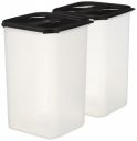 Amazon Brand - Solimo Antimicrobial Square Modular Plastic Storage Container (7.5 L Each) | (Set of 2) (Black)...