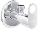 Amazon Brand - Solimo Aquaflex Angle Cock/Valve for Bathroom/Kitchen with Wall Flange, Durable, Elegant Design (Brass, Chrome Finish)...