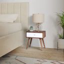 Amazon Brand - Solimo Asend Durable Bedside Table, with 1 Drawer (Sheesham Wood with Natural Finish)...