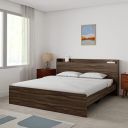 Amazon Brand - Solimo Ashburn Engineered Wood King Bed with Headboard Storage, Asian Walnut...