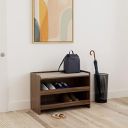 Amazon Brand - Solimo Ashburn Engineered Wood Shoe Rack with 2 Shelves and Seating, Asian Walnut...