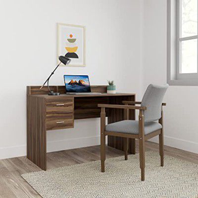 Amazon Brand - Solimo Ashburn Engineered Wood Study Table with 2 Drawers, Asian Walnut