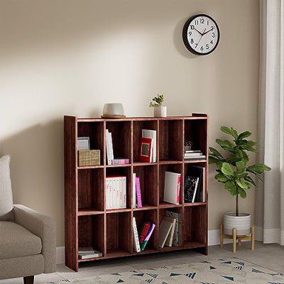 Amazon Brand - Solimo Aster Engineered Wood Bookcase (3 Tier, Cherry Finish) | Bookshelf| Wooden Bookcase | Bookshelf for Study Room