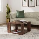 Amazon Brand - Solimo Aster Engineered Wood Coffee Table (1 Shelf, Cherry Finish) | Square Coffee Table...