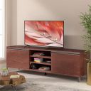 Amazon Brand - Solimo Aster Engineered Wood TV Unit (4 Doors & 7 Shelves, Cherry Finish) |TV Cabinet | TV Stand | TV Unit for Living Room...