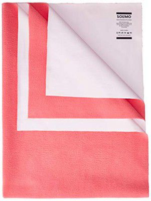 Amazon Brand - Solimo Baby Water Resistant Dry Sheet, Small, 70cm x 50cm, Dark Pink(Cotton)