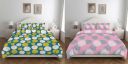 Amazon Brand - Solimo Bedsheet | Double Bed | 2 Pillow Covers | 80-85 GSM (Set of 2) (Polka Dot Green and Floral Pink)...