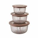 Amazon Brand - Solimo Better Home Linea Transparent Plastic Storage Bowls Food Grade Set of 3 ...