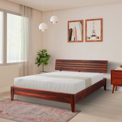 Amazon Brand Solimo Bikel Solid Sheesham Wood Queen-Size Bed