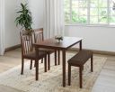 Amazon Brand - Solimo Bisseg 4-Seater Solidwood Dining Set with 1 Bench and 2 Chairs (Dark Cappuccino Finish)...