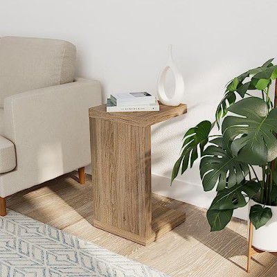 Amazon Brand - Solimo Bittee Engineered Wood End Table (Rustic Oak Finish)