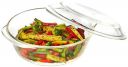 Amazon Brand - Solimo Borosilicate Glass Casserole-Cum-Serving Bowl with Lid, Safe for Use in Oven and Microwave (Deep Round, 2,000 Ml)...