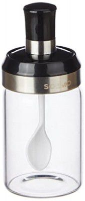 Amazon Brand - Solimo Borosilicate Glass Chutney/Pickle Jar (250 Ml) - Black