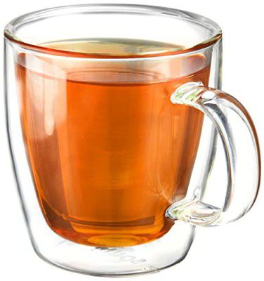 Amazon Brand - Solimo Borosilicate Glass Tea Cup (Set of 4, 170 Ml Each)