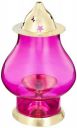 Amazon Brand - Solimo Brass Akhand Jyot with Pink Borosilicate Glass Festival Essential...