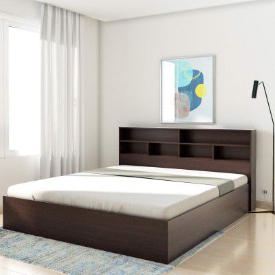 Amazon Brand - Solimo Canes Engineered Wood King Bed with Box Storage