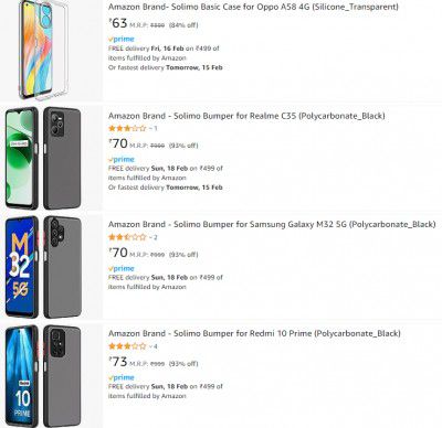 Amazon Brand- Solimo Case Upto 93% off starting From Rs.63