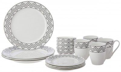 Solimo Ceramic Dinner Set, 16 Pieces