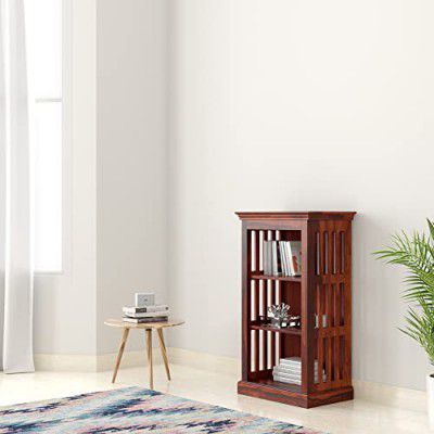 Amazon Brand - Solimo Charon Solid Sheesham Wood Bookshelf Honey Finish, 3 Shelves