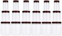 Amazon Brand - Solimo Checkered Jar Container Set of 18, 1000 ml, 500 ml, 250 ml, Transparent, Plastic, brown...