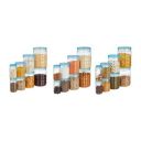 Amazon Brand - Solimo Checkered Jar Container Set of 24 | 2000ML, 1000ML, 500ML, 250ML...