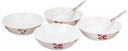 Amazon Brand - Solimo Classico Set of 4 Melamine Serving Bowls with Serving Spoons (7.5 inches,White)...