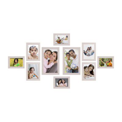 Amazon Brand - Solimo Collage Photo Frames, Set of 10,wall hanging (4 pcs - 13.0cm x18.0cm, 4 pcs - 15.5cm.X 20.5cm , 2 pcs - 18.0 cm X 28.0cm)