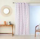 Amazon Brand - Solimo Cotton Window Curtain 5ft (Set of 2) | Hanging Style with Back Loops | Polka-Dot Design, White...