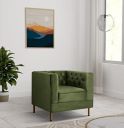 Amazon Brand - Solimo Cretson 1 Seater Sofa (Velvet Fabric, Olive Green)...