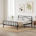 Amazon Brand - Solimo Cyrus Metal Queen Bed (Black,Glossy)...