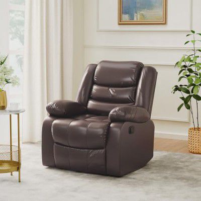 [Extra Rs.3100 OFF] Amazon Brand - Solimo Delphi Single Seater Leatherette Recliner (Brown)