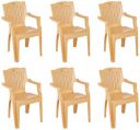 Amazon Brand - Solimo Desna Plastic Chair Set of 6 (Beige)...