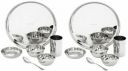 Amazon Brand - Solimo Dinner Set| Stainless Steel | Set of 6 | Solid Mirror Finish | Silver (Pack of 2)...