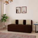 Amazon Brand - Solimo Dukon 3 Seater Foldable Sofa Cum Bed (EPE Foam with Jute Fabric, Brown, 72x60x8 inches)...