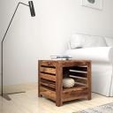 Amazon Brand - Solimo Dunris Bedside Table with 1 Drawer and Open Storage (Sheesham Wood, Natural Finish)...