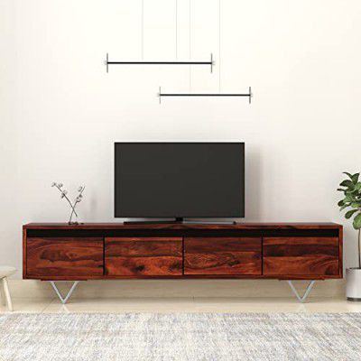 Amazon Brand - Solimo Elchee Solid Sheesham Wood TV Unit (Honey Finish)