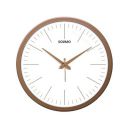 Amazon Brand - Solimo Elegant Metallic Analog Wall Clock, Silent Sweep, Slim Line Time Indicator (12 Inches, Copper Frame)...