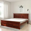 Amazon Brand - Solimo Elegue King Size Solid Sheesham Wood Bed without Storage (Honey Finish)...