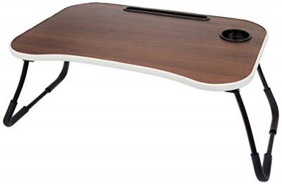 Amazon Brand - Solimo Engineered Wood Wanderer Multi-Purpose Laptop Table With Cup Holder (Brown Finish)