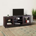 Amazon Brand - Solimo Enkindle Engineered Wood 2 Door TV Unit with 7 Shelves (Dark Elm Colour)...