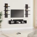 Amazon Brand - Solimo Enkindle Engineered Wood TV Unit and Wall Shelf (Dark Elm Colour)...