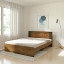 Amazon Brand - Solimo Euphora Engineered Wood Queen Bed without storage (Forest Dark finish)...