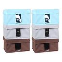 Amazon Brand - Solimo Fabric Rectangular Storage Box, Small, Set of 6, Multicolor...