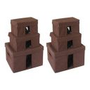 Amazon Brand - Solimo Fabric Rectangular Storage Box, Set of 6, Brown...
